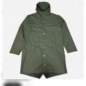 Rains Olive Hooded Raincoat for Men